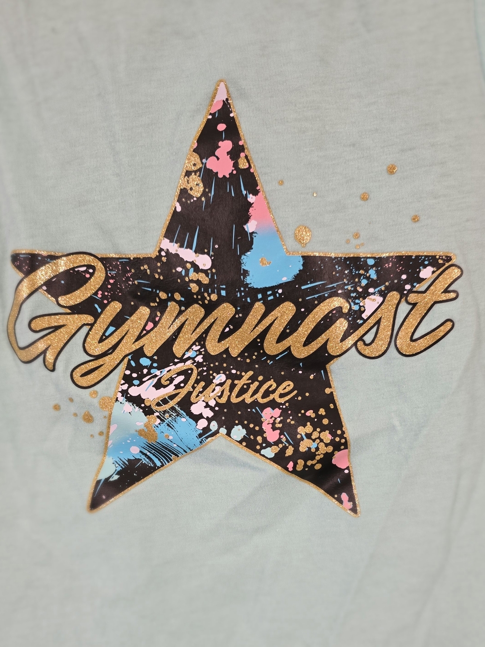Justice Mint Tank Top and Black Splatter Gymnast Shorts Set - Picture 3 of 9